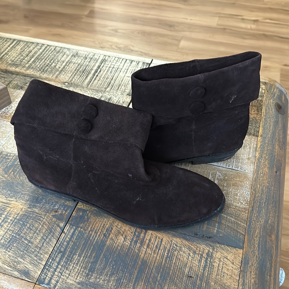 Brown suede boots